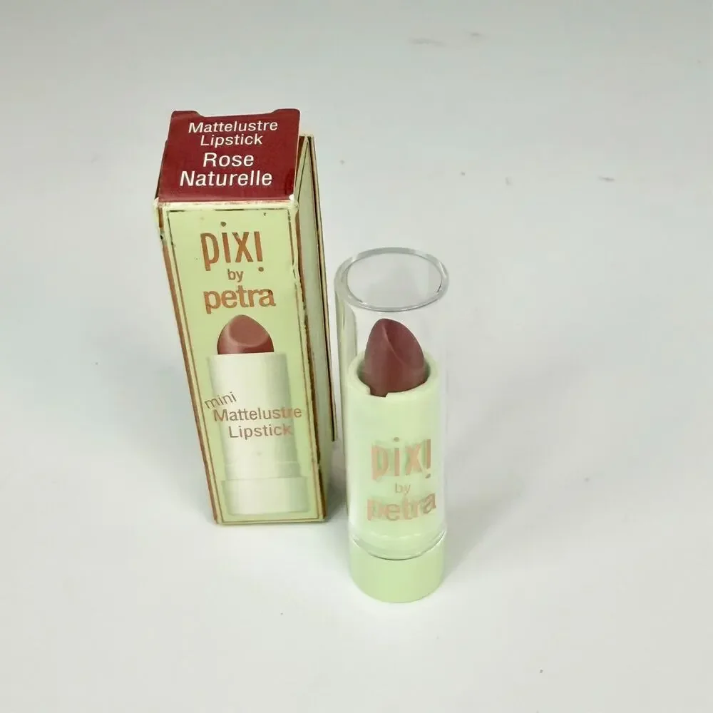 Pixi by Petra Mini Mattelustre Lipstick Rose Naturelle Pink Travel .1oz 3.3g NIB